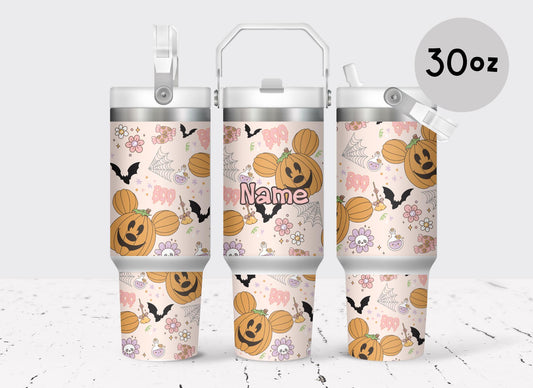 Spooky Halloween Disney Pumpkin 30oz Cup with Handle, Halloween princess, perfect Birthday Gift, Disney Fall Halloween