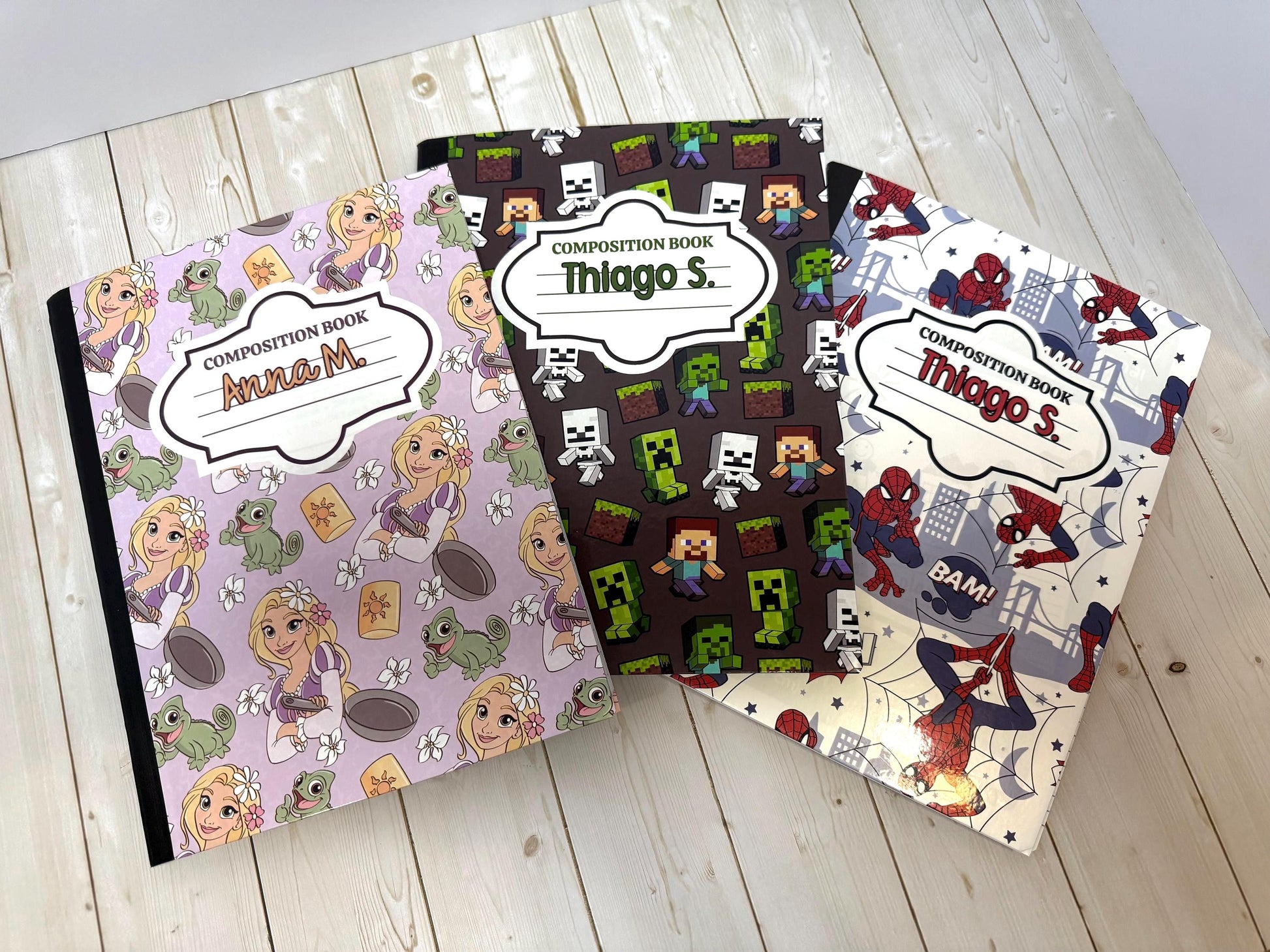 Personalized School Composition Book for kids, Disney School Themed, Personalized with name and your favorite character, Back to school