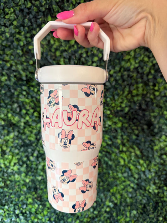 Kids Tumbler 20oz Cup with Handle, Mouse Kids Water Bottle, Neutral for kids, perfect Birthday Gift