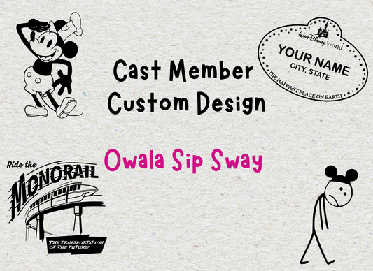 Cast Member Custom Design Engraved Owala Sip Sway