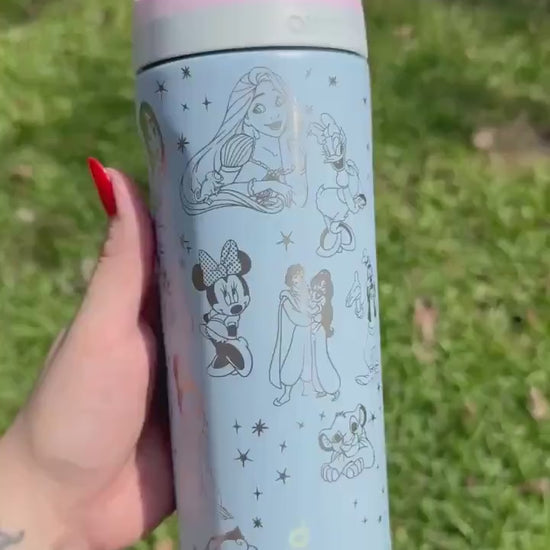 Custom Engraved Owala, Disney Castle Princess Movie Park Day, 24oz Free Sip, Engraved tumbler, Disney Cup Disney gift