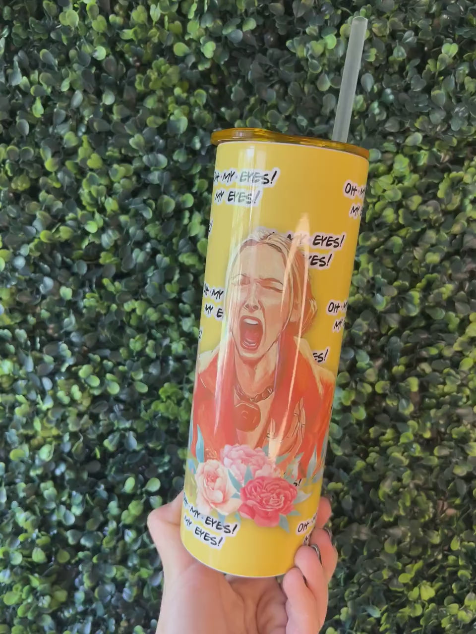 Friends Phoebe Cup, 20oz Funny Tumbler with Yellow lid, Gift for Friends fan, Joey Chandler Rachel Ross Monica Phoebe Buffay