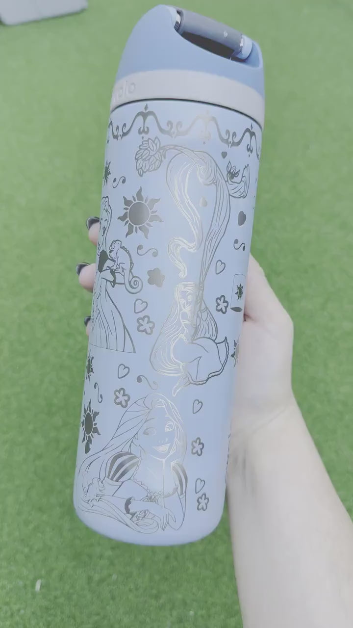 Custom Engraved Owala, Tangled Movie Princess, 24oz Free Sip, Engraved tumbler, Rapunzel princess