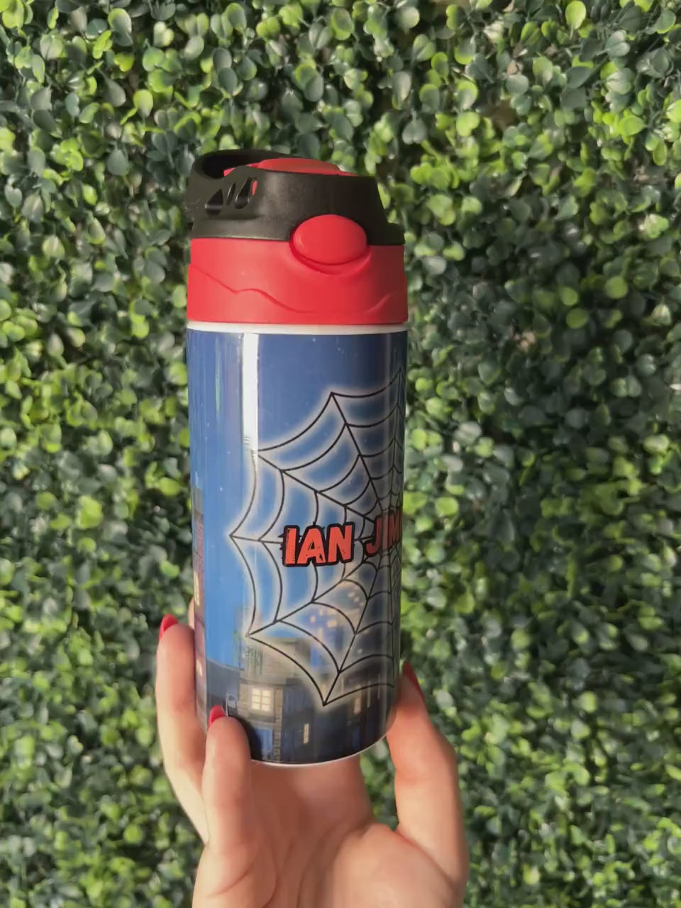 Kids Personalized Ryan's World Superhero 12oz Insulated Straw Cup, Custom Tumbler with Name for Back to School Fun Comics