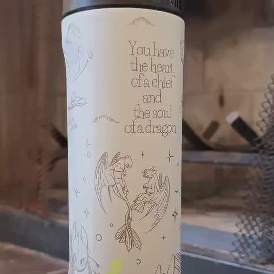 Custom Engraved Owala, Toothless and Hiccup, 24oz Free Sip, Laser Engraved, Dragon Tumbler, How to train your dragon engraved gifts