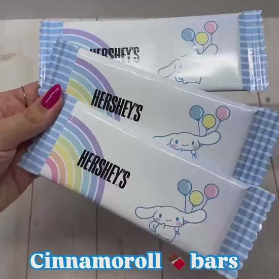 Cinnamon roll Birthday Party Chocolate Bars Bundle of Personalized Chocolate Bars 1.5oz Kawaii Party favor, Birthday Tabletop decoration
