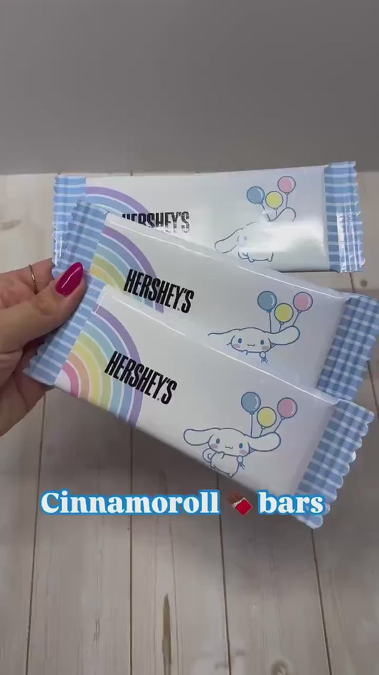 Cinnamon roll Birthday Party Chocolate Bars Bundle of Personalized Chocolate Bars 1.5oz Kawaii Party favor, Birthday Tabletop decoration