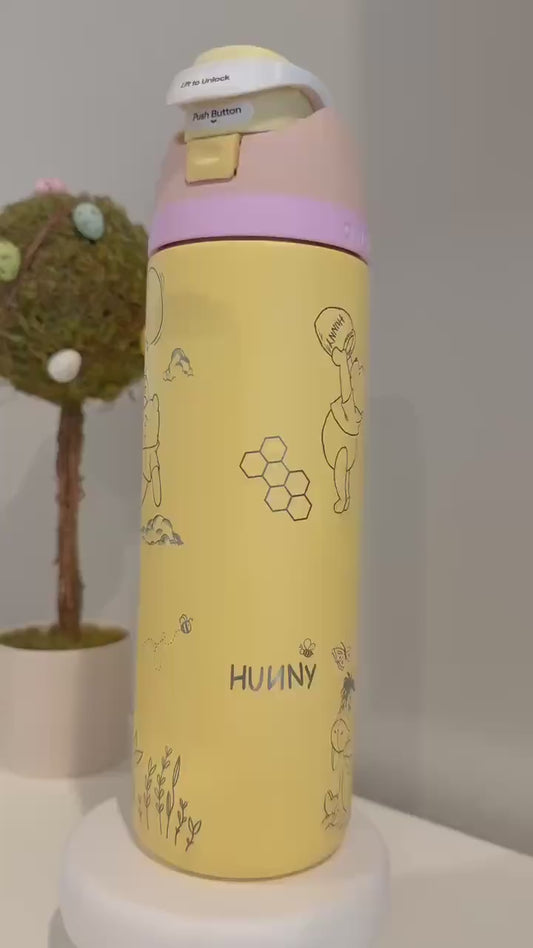 Custom Engraved Owala, Disney Winnie the Pooh, 24oz Free Sip, Laser Engraved, Pooh bear Tumbler, Disney engraved gifts, Pooh & Friends