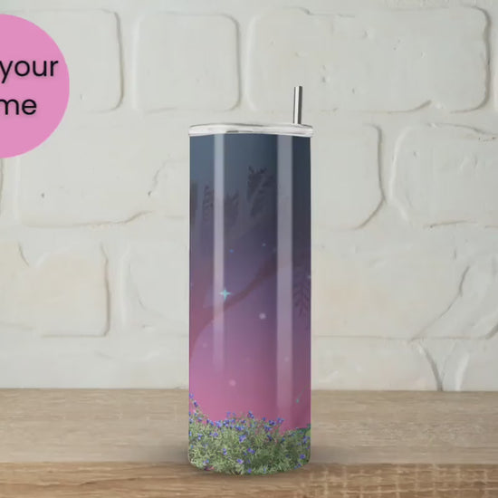 Princess Personalized 20oz Cup with Straw, Add your Name to Stainless Steel Tumbler