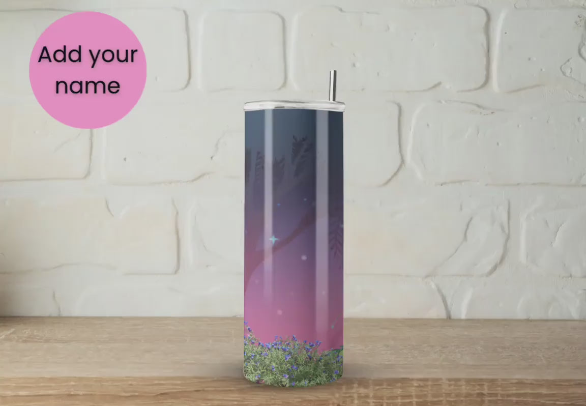 Princess Personalized 20oz Cup with Straw, Add your Name to Stainless Steel Tumbler