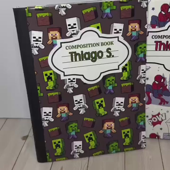 Personalized School Composition Book for kids, Disney School Themed, Personalized with name and your favorite character, Back to school
