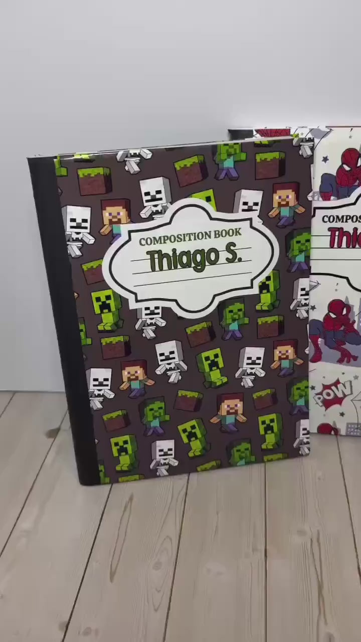 Personalized School Composition Book for kids, Disney School Themed, Personalized with name and your favorite character, Back to school
