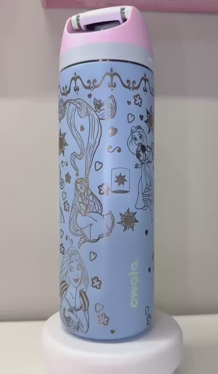 Custom Engraved Owala, Tangled Movie Princess, 24oz Free Sip, Engraved tumbler, Rapunzel princess