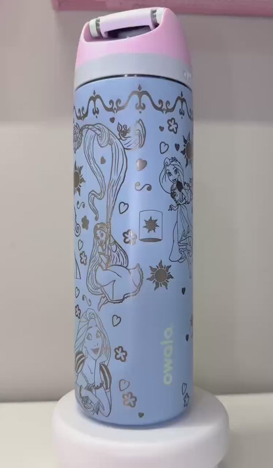 Custom Engraved Owala, Tangled Movie Princess, 24oz Free Sip, Engraved tumbler, Rapunzel princess