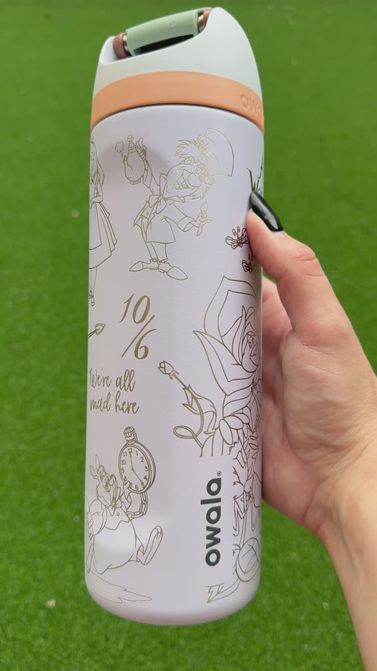 Alice In Wonderland Owala Engraved Free Sip, 24oz