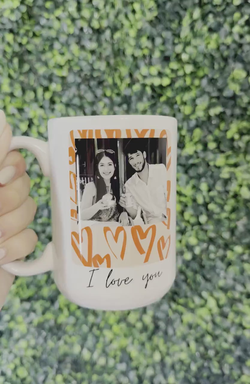 Custom Photo Coffee Mug Gift, Couples Mug, I love you mug, Gift for him for her Couples