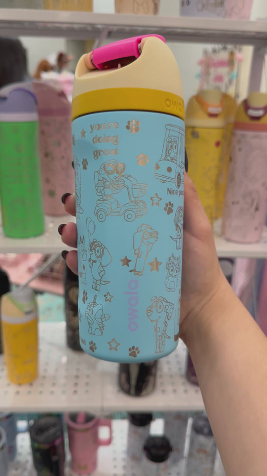 Kids Owala FreeSip 16oz, Disney Bluey Mashup