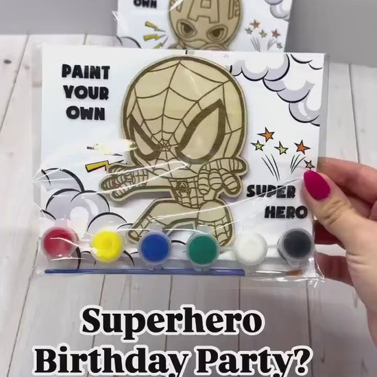 Personalized Party Favor Painting Kit for Kids, Superhero Birthday Party, Marvel Spiderman Ironman Captain America, Coloring Kit for kids