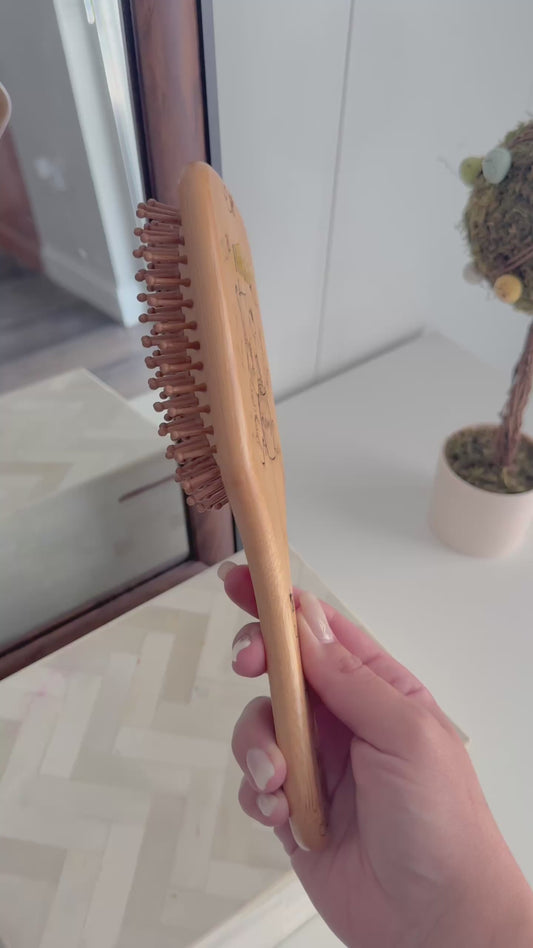 Personalized Pooh Bear Bamboo Hair Brush