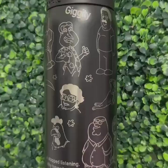 Family Guy Owala Freesip Engraved Tumbler, Peter Griffin Stewie Griffin Brian Dog Glenn Quagmire
