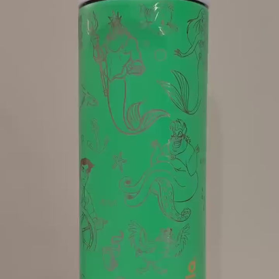 Custom Engraved Owala, Little Mermaid Movie Mermaid Princess, 24oz Free Sip, Engraved tumbler, Ariel Flounder Sebastian, Red hair mermaid