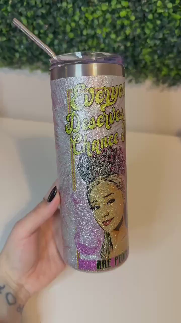 Wicked Glitter 20oz Tumbler, Glinda witch ,Elphaba Wicked, Defy Gravity, Glinda Elphaba, Wizard of Oz, Gift for her