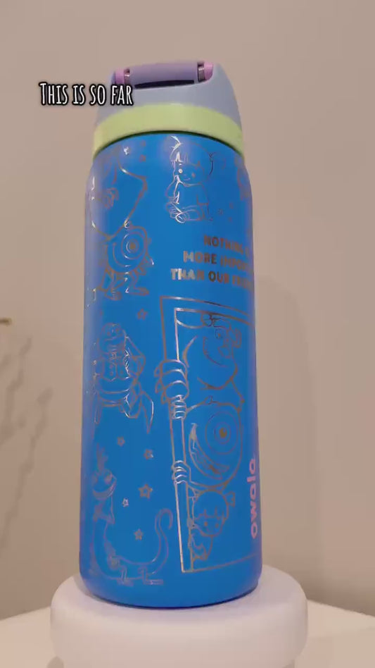 Custom Engraved Owala, Disney Monsters Inc Movie Park Day, Owala Free Sip, Engraved tumbler, Disney Cup Disney gift Mike and Sully and Boo