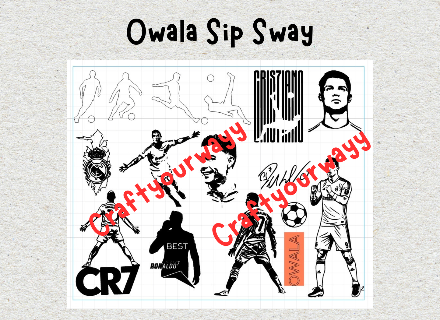 Cristiano Ronaldo Soccer Player, Engraved Owala Sip Sway